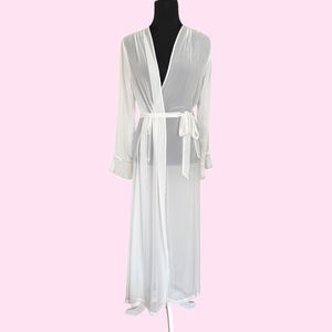 Linea Donatella Sheer White Long Robe Size S/M